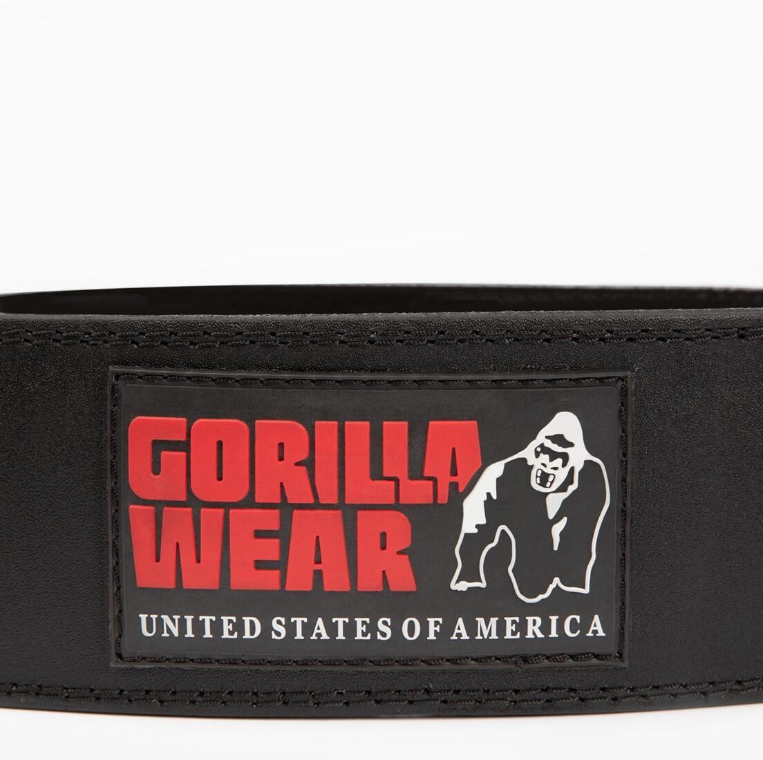 4 Inch Padded Leather Lifting Belt - Zwart/Rood 4/6