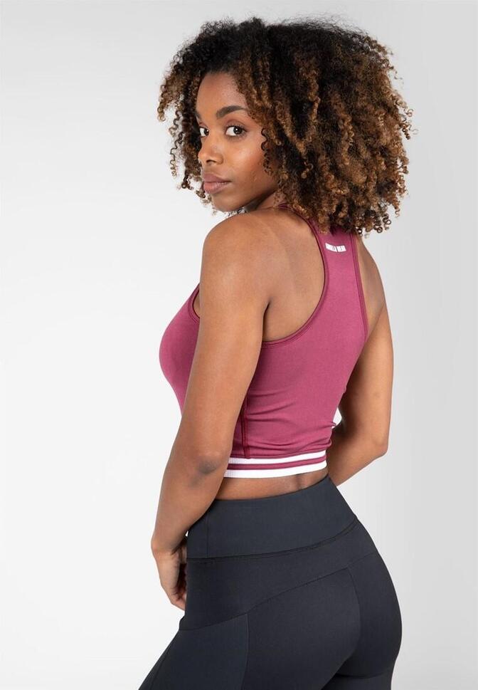 Mesa Zip Front - burgundowy crop top damski