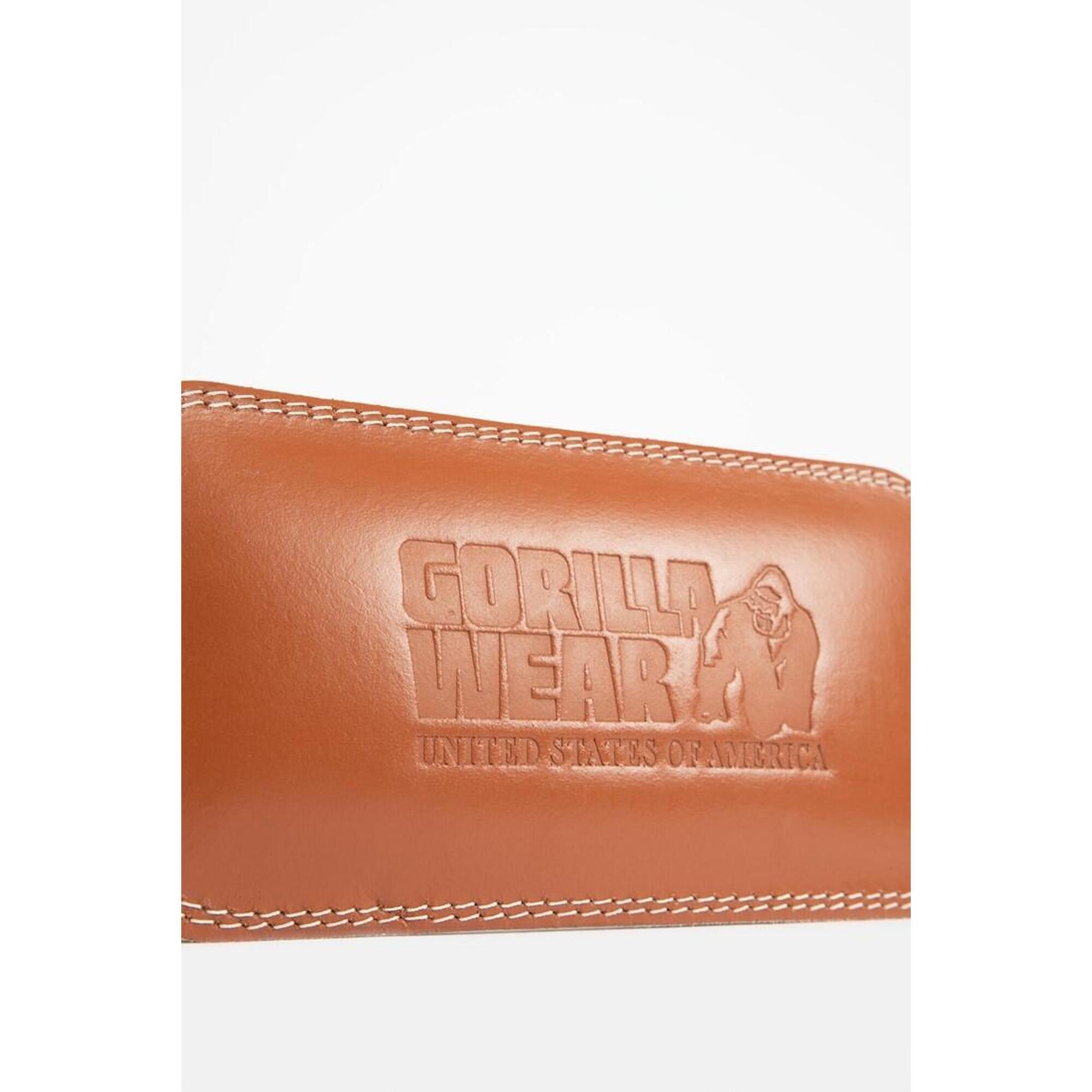 Ceinture de levage en cuir rembourrée de 6 pouces- Brun