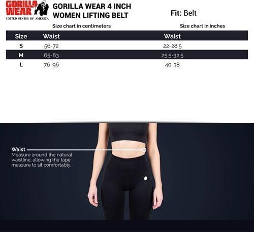 4 Inch Women's Lifting Belt - Zwart/Wit 4/6