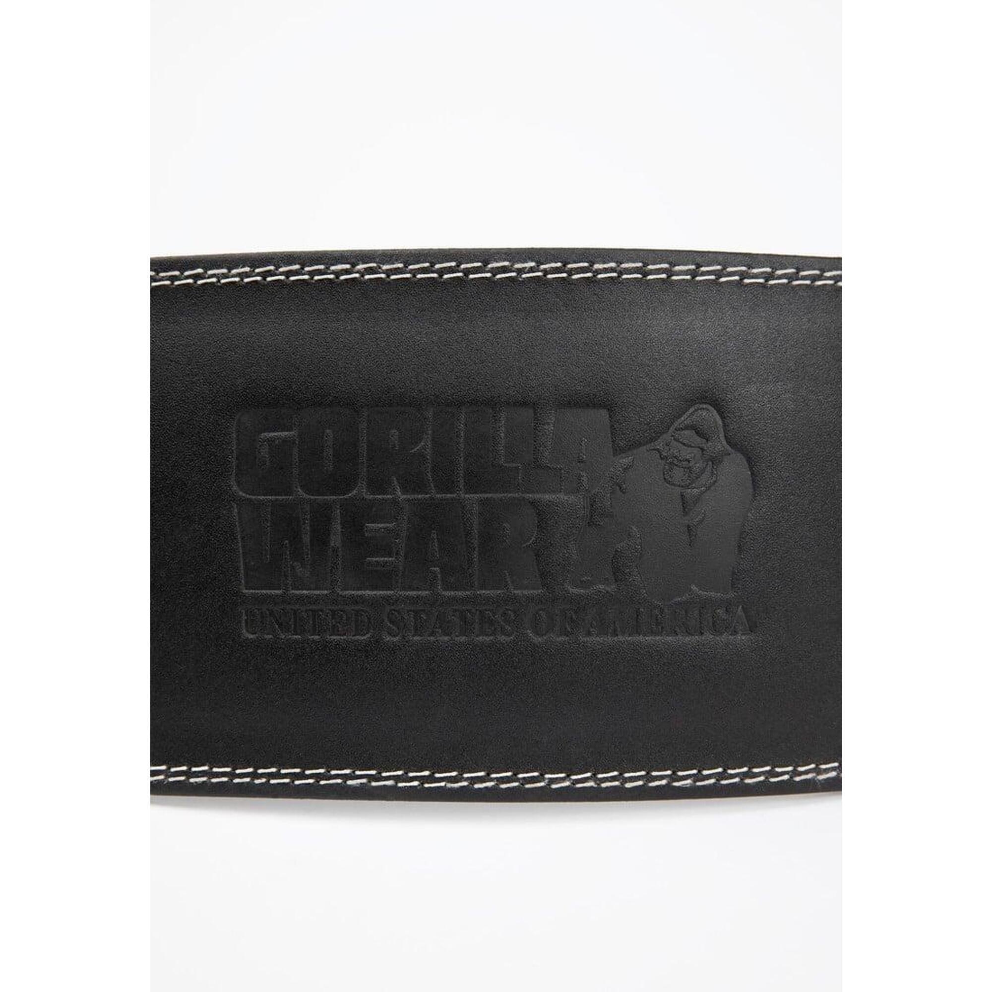 Gorilla Wear Cinto de levantamento de couro acolchoado de 15 cm- Preto/Preto