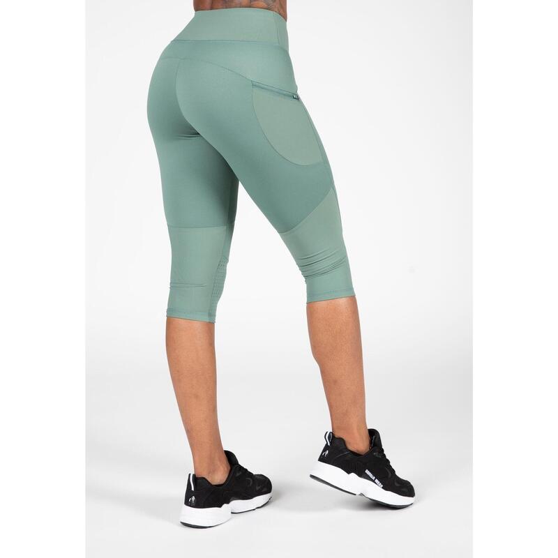 Monroe Cropped Leginsy - Zielony