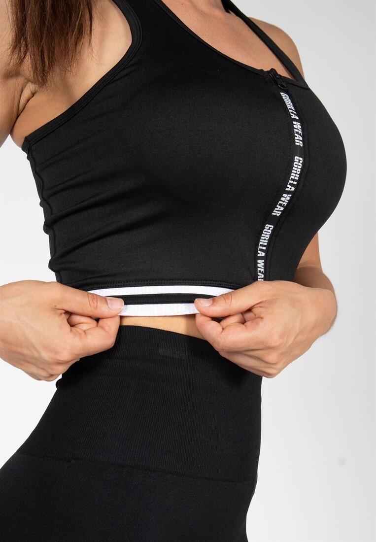 Mesa Zip Front Crop Top - Zwart 6/7