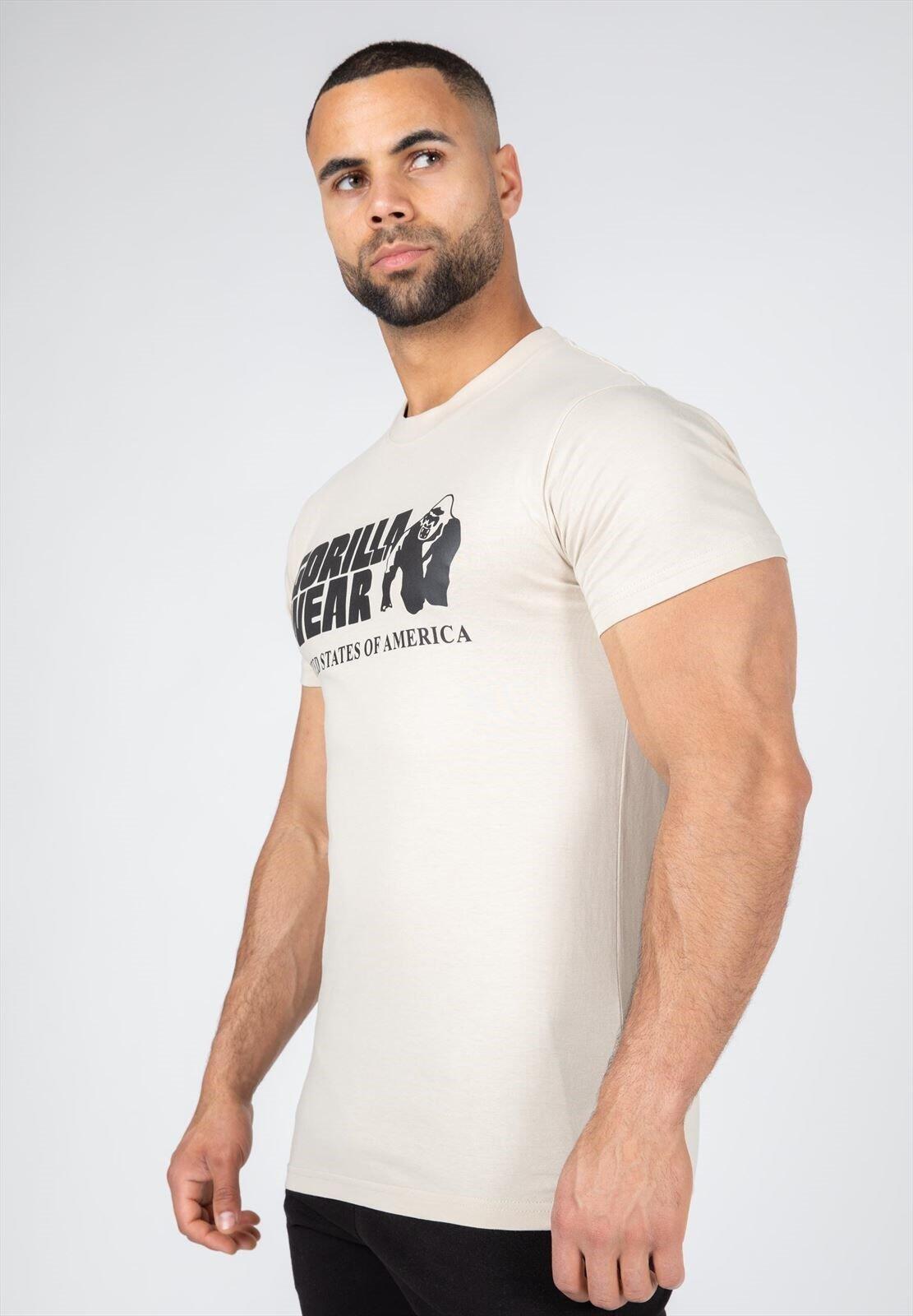 Camiseta Musculación Manga Corta Hombre GORILLA WEAR Classic Beige 4/6