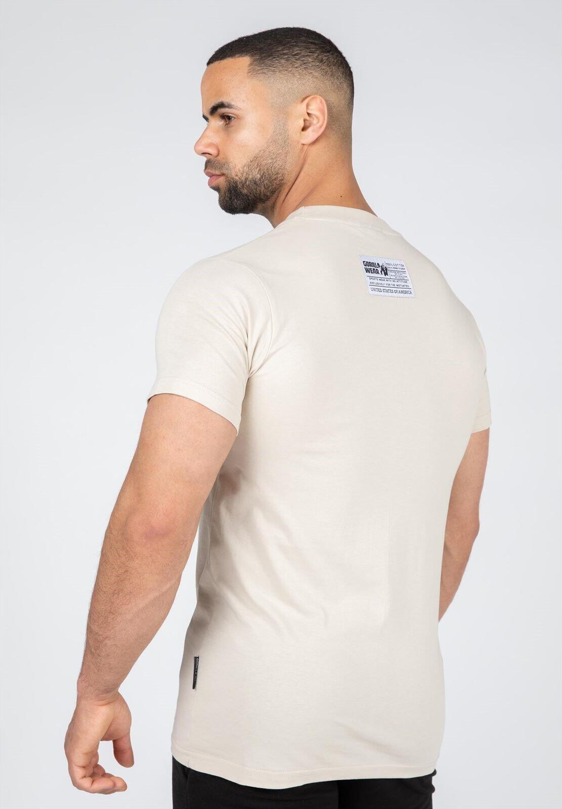 Camiseta Musculación Manga Corta Hombre GORILLA WEAR Classic Beige 5/6