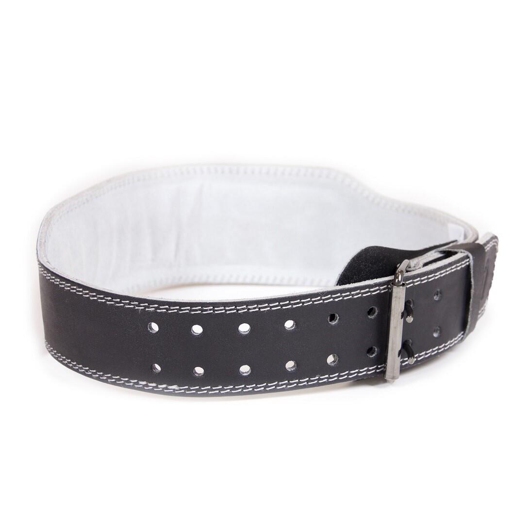 Gorilla Wear Couro acolchoado de 4 pol. Cinto de elevação - Preto/Cinzento 2/6