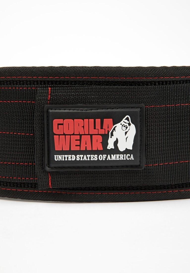 4 Inch Nylon Lifting Belt - Zwart/Rood Stitched 4/6