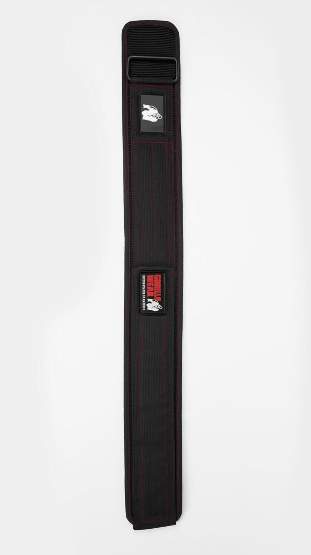 4 Inch Nylon Lifting Belt - Zwart/Rood Stitched 3/6