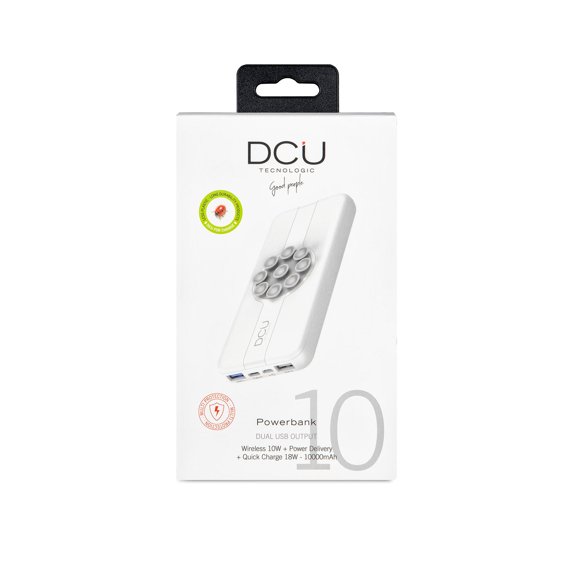 Power Bank Wireless 10W + Power Delivery 18W + Quick Charge 18W ventosa 3/4