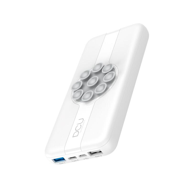 DCU TECNOLOGIC Power Bank Wireless 10W + Power Delivery 18W + Quick Charge 18W ventosa