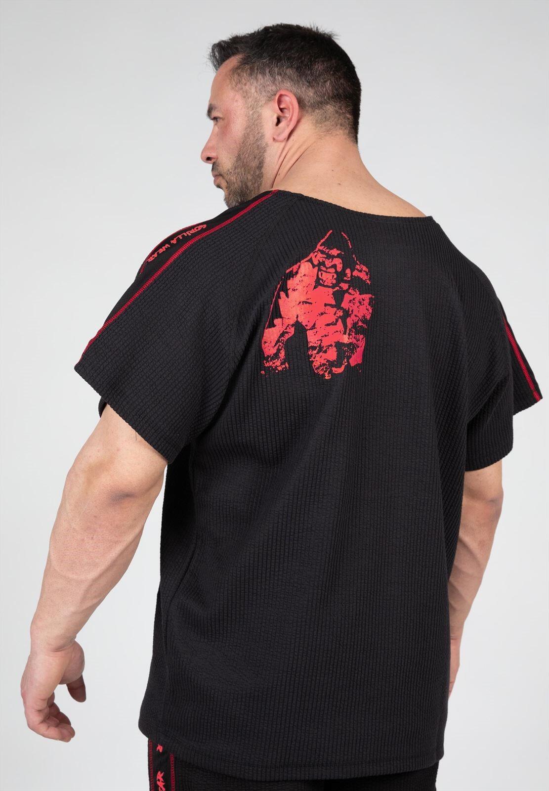 Camiseta Musculación Manga Corta Hombre GORILLA WEAR Buffalo Old School Rojo 2/7