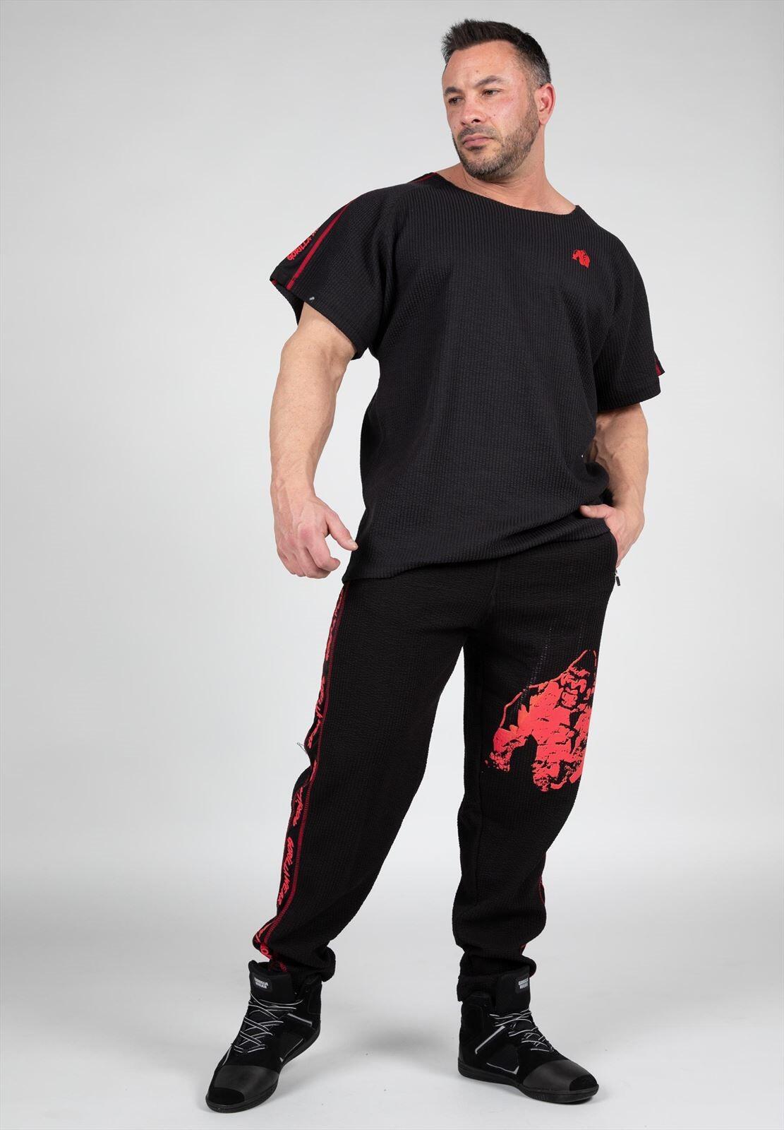 Camiseta Musculación Manga Corta Hombre GORILLA WEAR Buffalo Old School Rojo 3/7