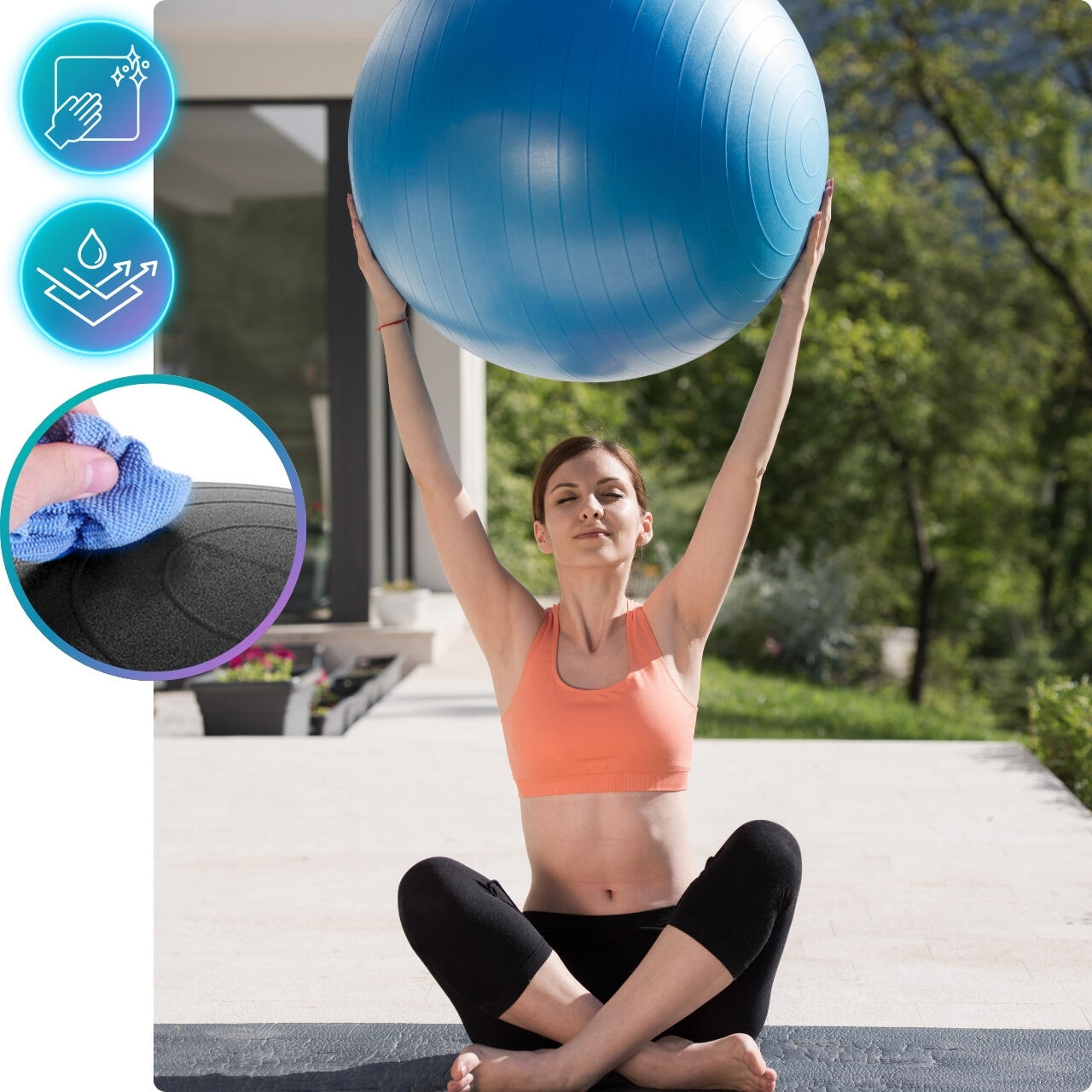 Nafukovací gymnastický míč REVITY Gym Ball 65 cm, 1200 g 6/7