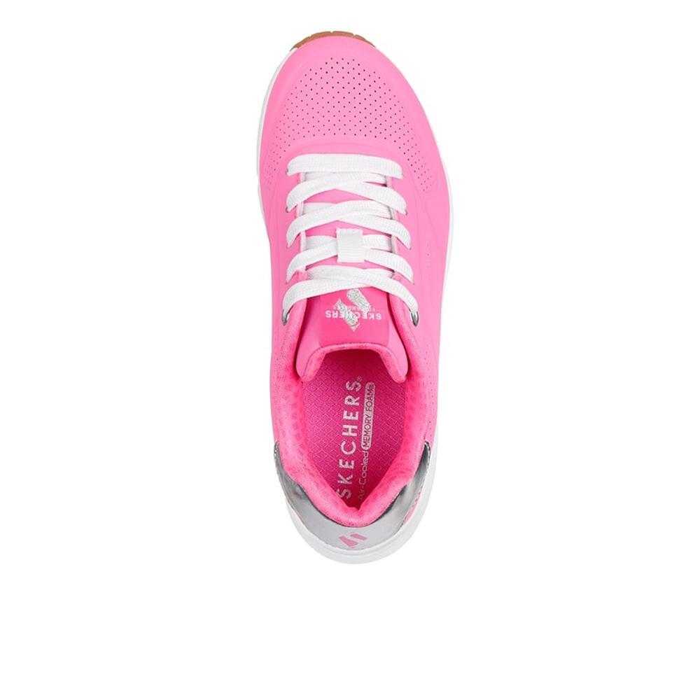 Tênis Rosa Skechers Uno Brilhando Aonde 3/4