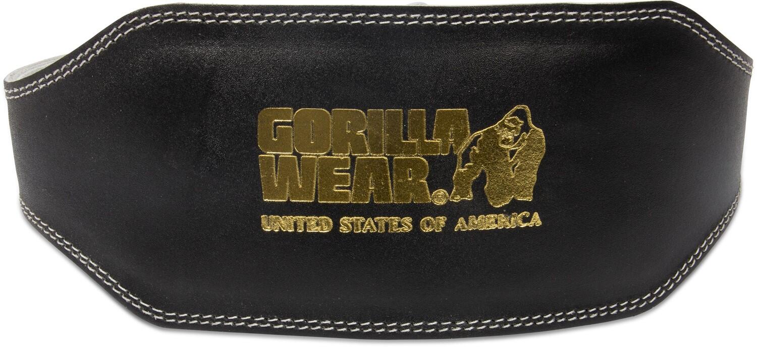 6 Inch Padded Leather Lifting Belt - Zwart/Goud 5/6