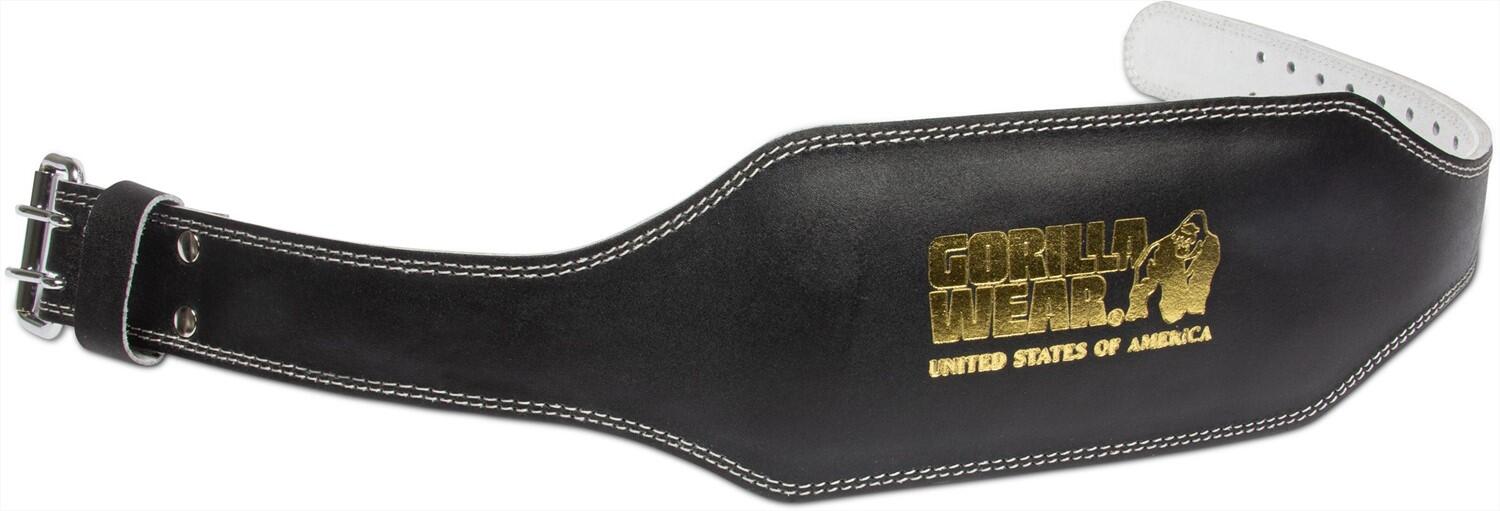 6 Inch Padded Leather Lifting Belt - Zwart/Goud 6/6