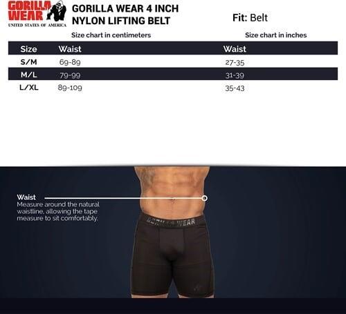 4 Inch Nylon Lifting Belt - Zwart/Grijs 4/6