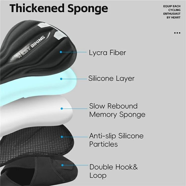 Housse de selle de vélo élargi et épais à absorption des chocs, 25,5 x 26,5 4/7