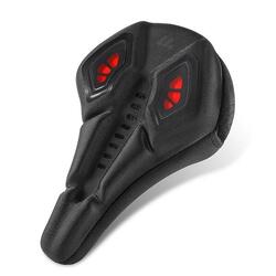Housse de selle de vélo, mousse à mémoire de forme + silicone - Noir + Rouge