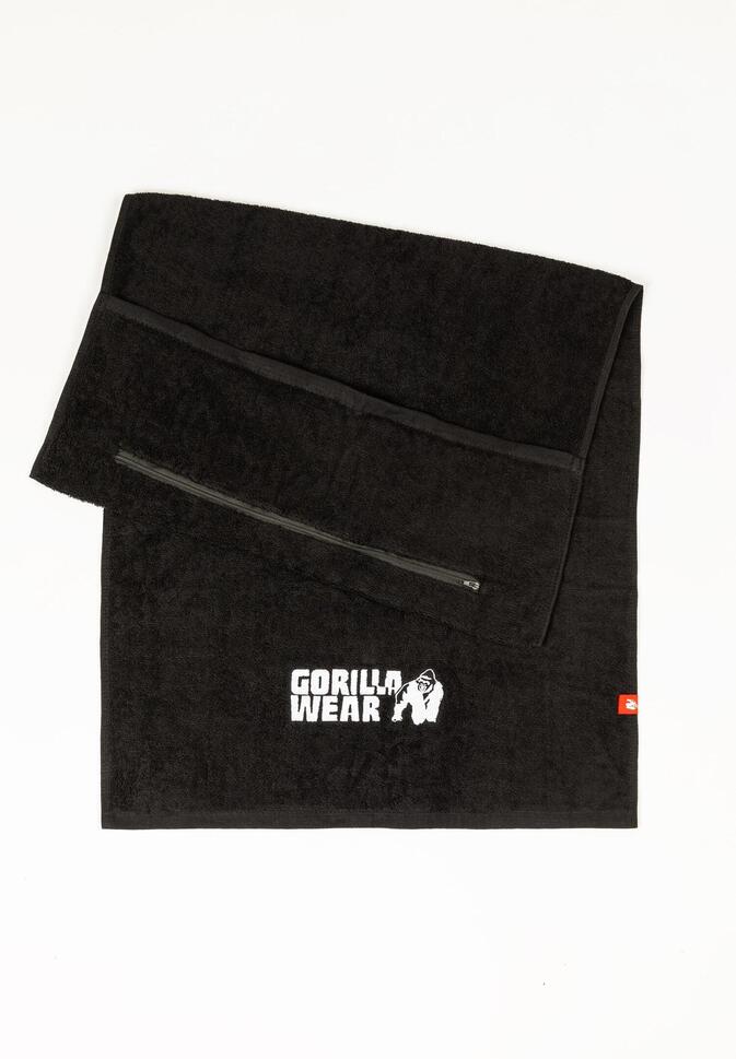 Zip Pocket Gym Ręcznik - Czarny