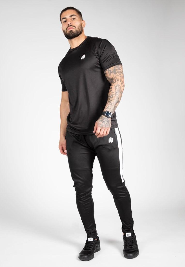 Pantalón Chándal Fitness Largo Elástico Hombre GORILLA WEAR Benton Negro 5/6