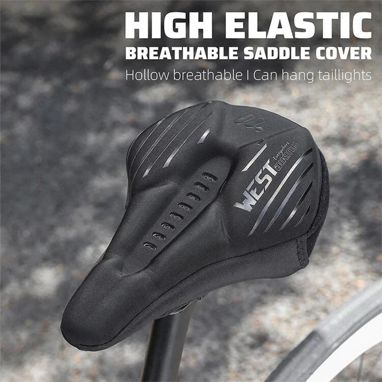 Coussin de selle de vélo à conception respirante avec housse de pluie 3/7