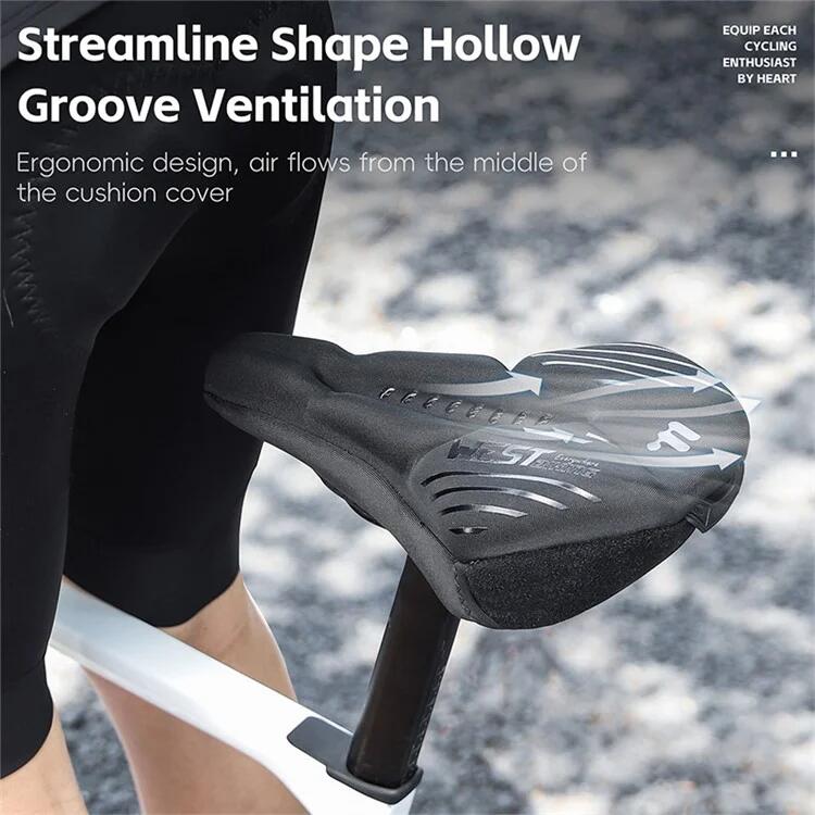 Coussin de selle de vélo à conception respirante avec housse de pluie 5/7