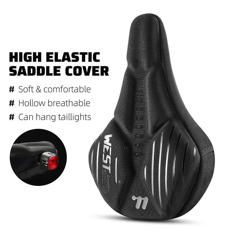 Coussin de selle de vélo à conception respirante avec housse de pluie 2/7