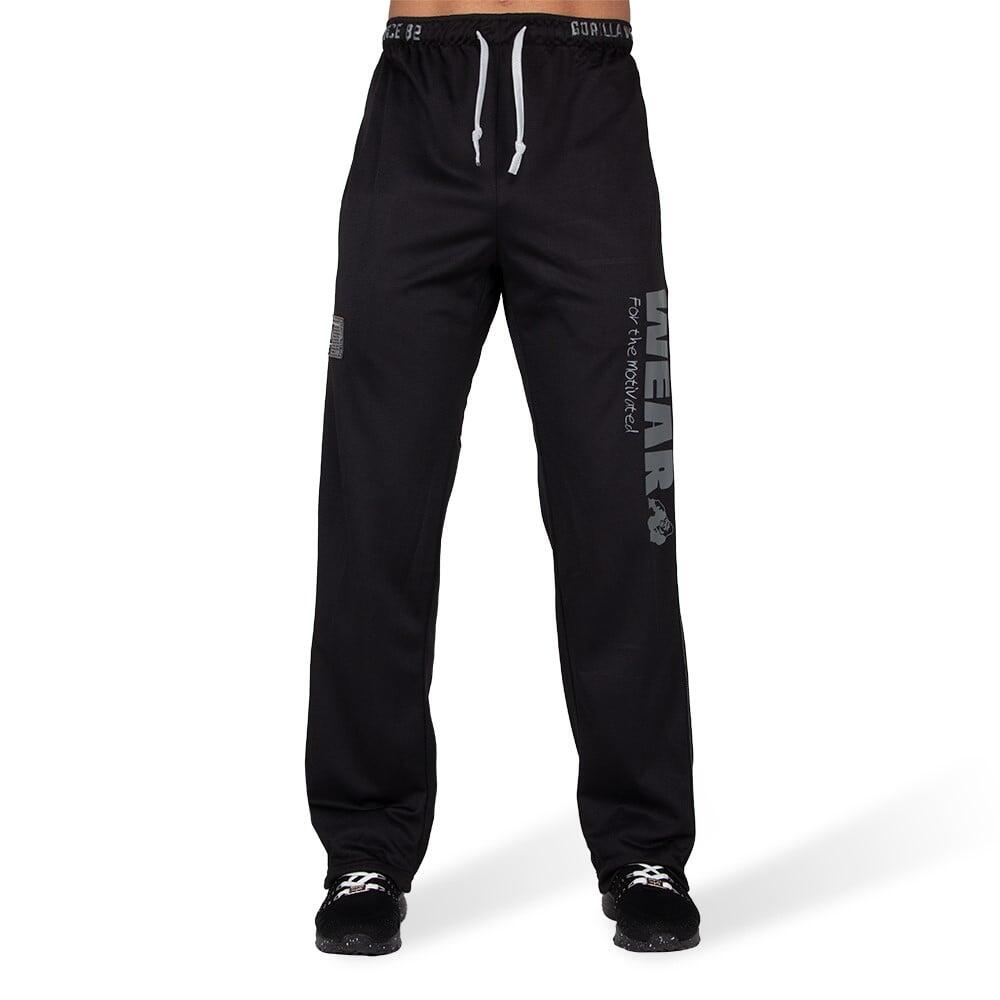 Pantalón Chándal Fitness Largo Poliéster Hombre GORILLA WEAR Logo Negro 5/6