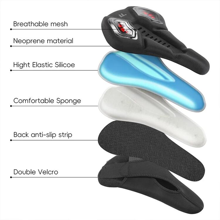Housse de selle de vélo, mousse à mémoire de forme + silicone - Noir 5/7