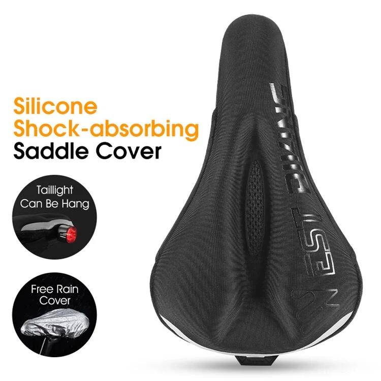 Housse de selle de vélo en silicone + mousse à mémoire de forme 2/7
