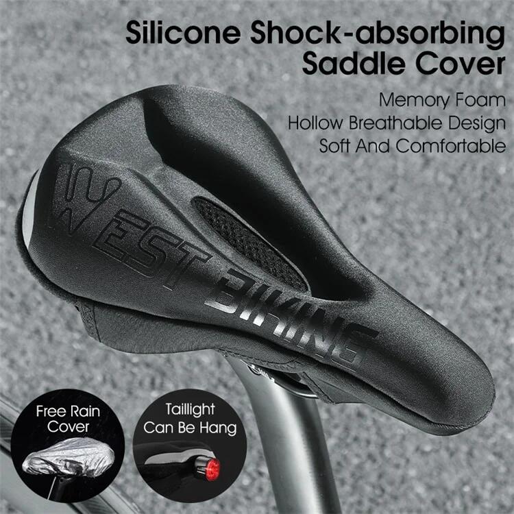 Housse de selle de vélo en silicone + mousse à mémoire de forme 3/7