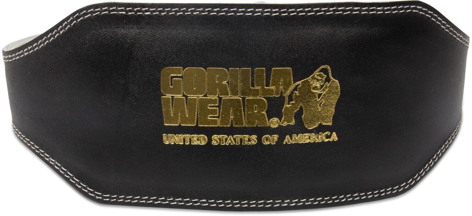 6 Inch Padded Leather Lifting Belt - Zwart/Goud 2/6