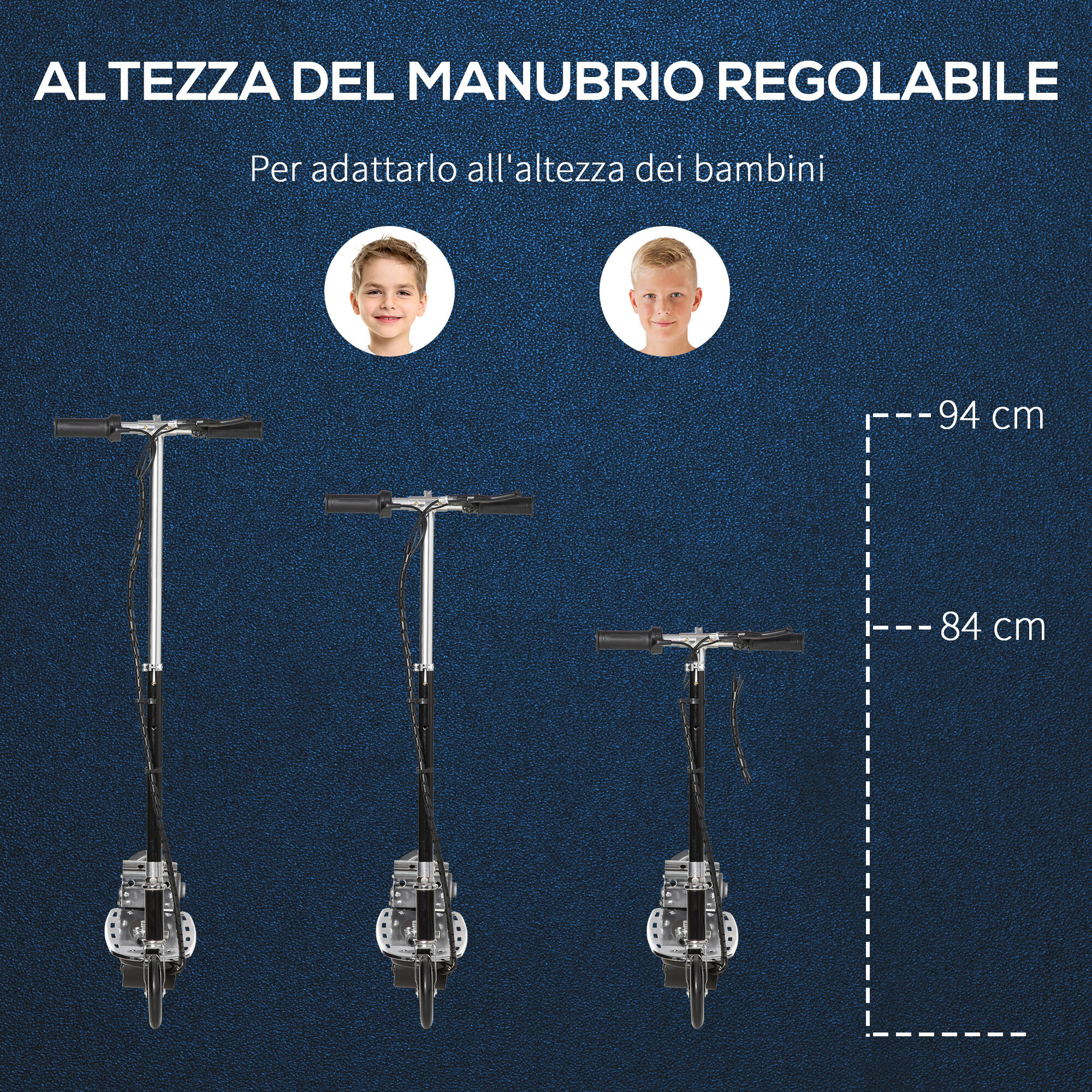 HOMCOM Monopattino per Bambini Pieghevole Elettrico 120W Nero 4/7