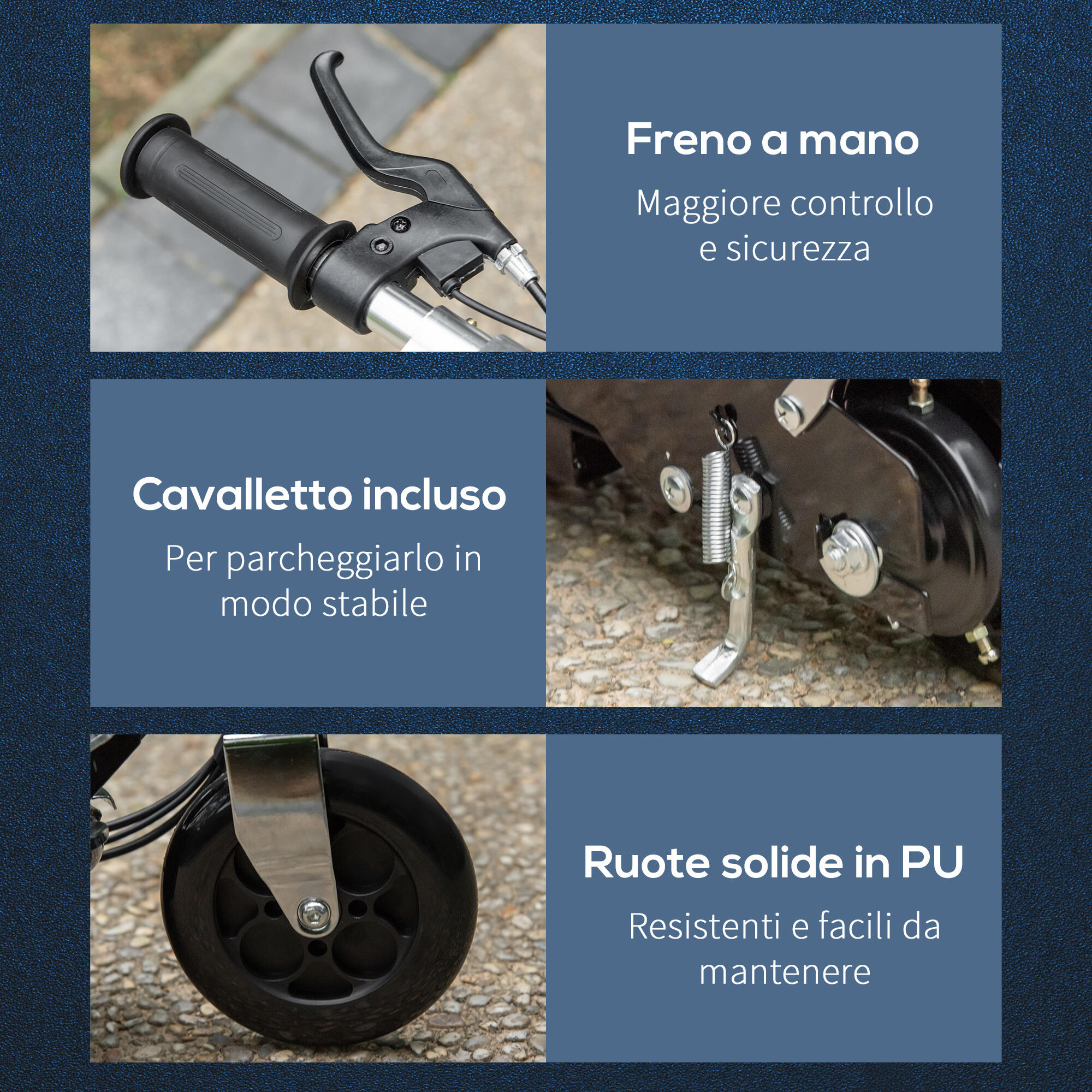 HOMCOM Monopattino per Bambini Pieghevole Elettrico 120W Nero 7/7