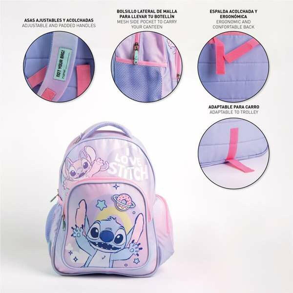 Mochila Escolar Stitch Lila 4/7