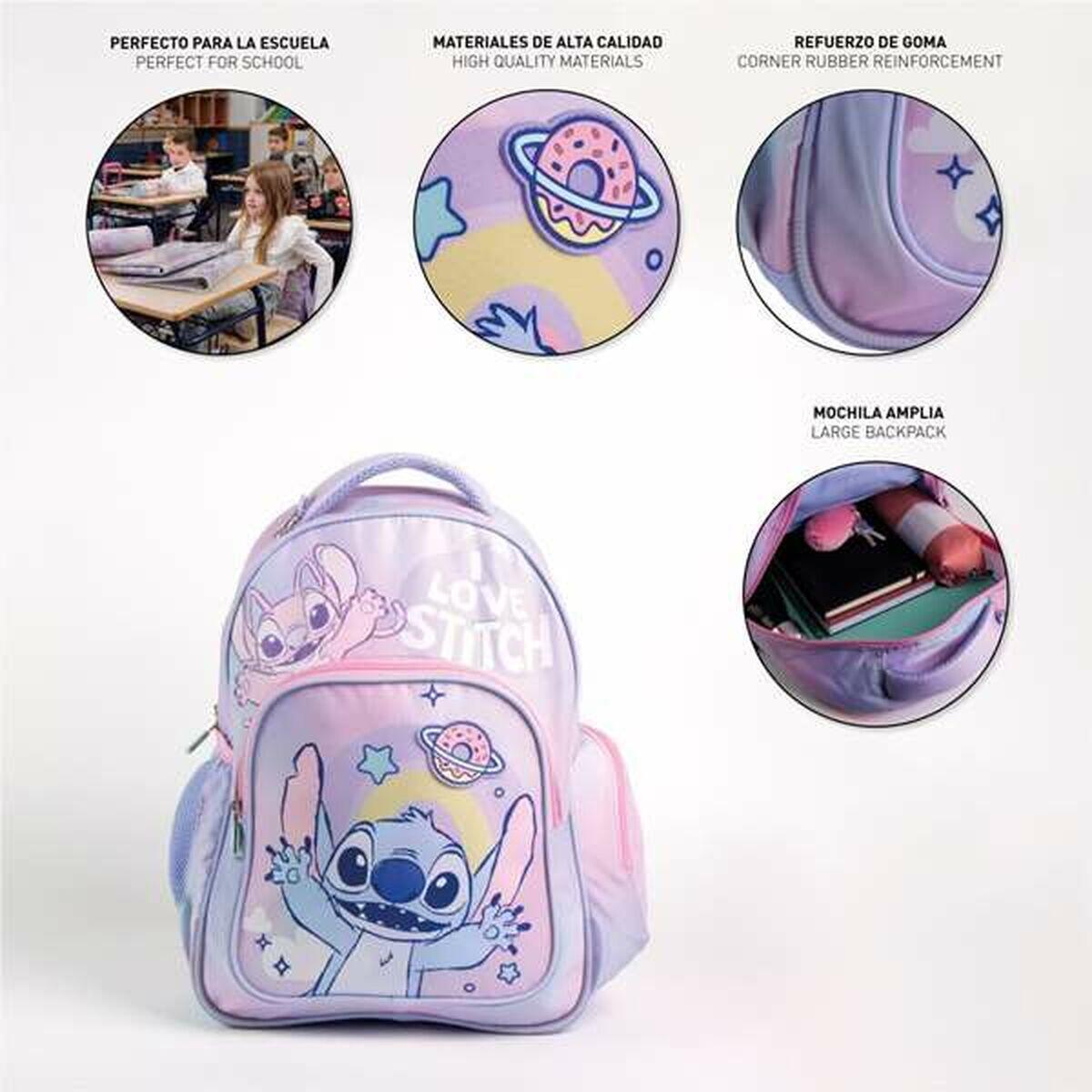 Mochila Escolar Stitch Lila 3/7
