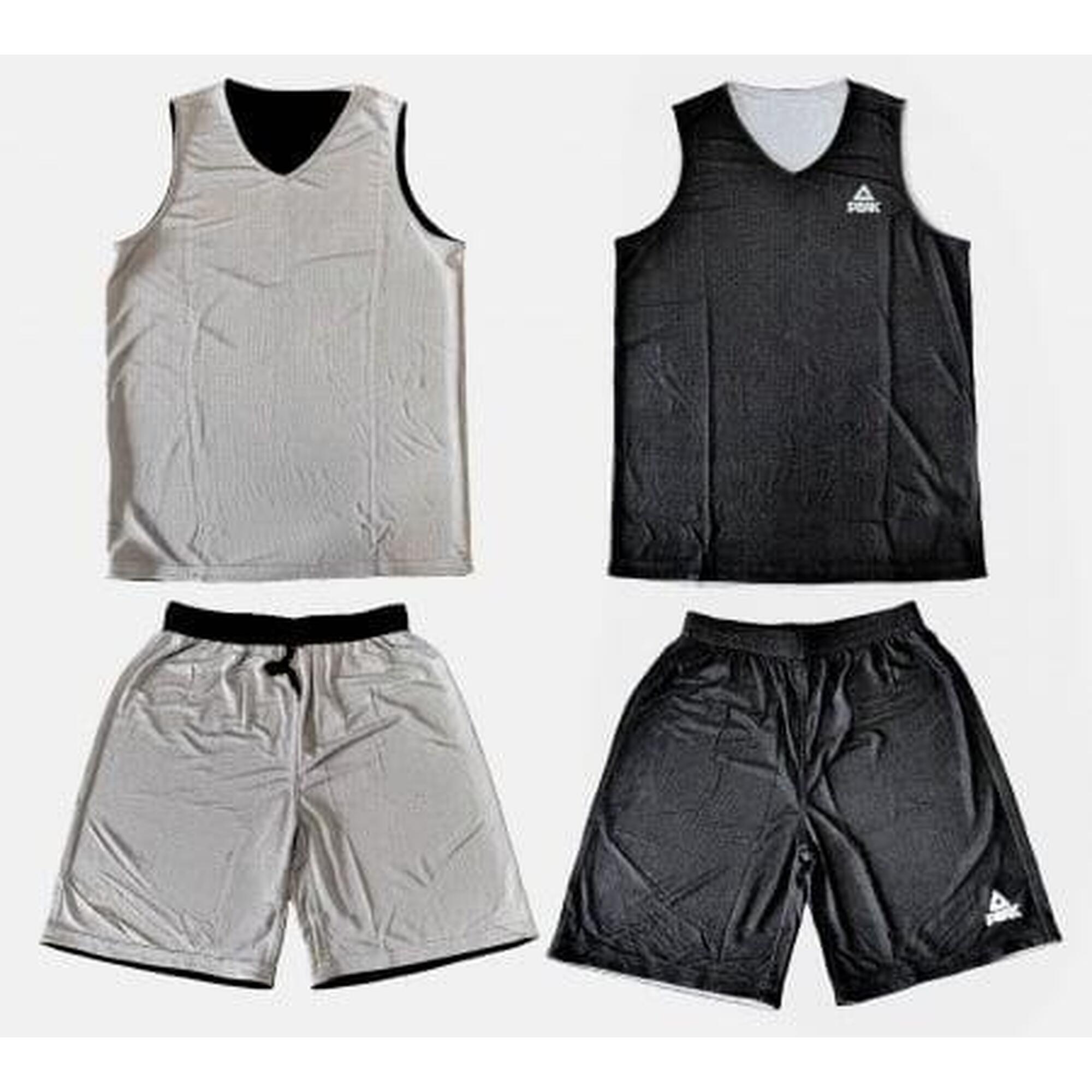 Set Maiou/Short Baschet Reversibil Peak Negru/Alb