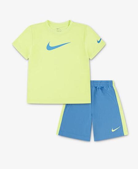 Completo bambino nike sportswear tee set - verde/azzurro