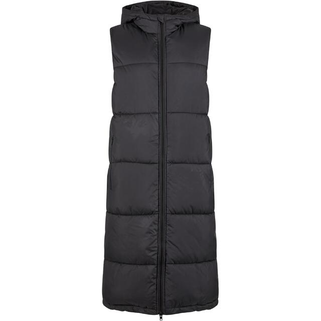 Lang vest for dames Casual warm puffervest Mouwloos lange jas met capuchon Dikke gewatteerde jas Effen los donsjack (Color : Green, Size : 3XL
