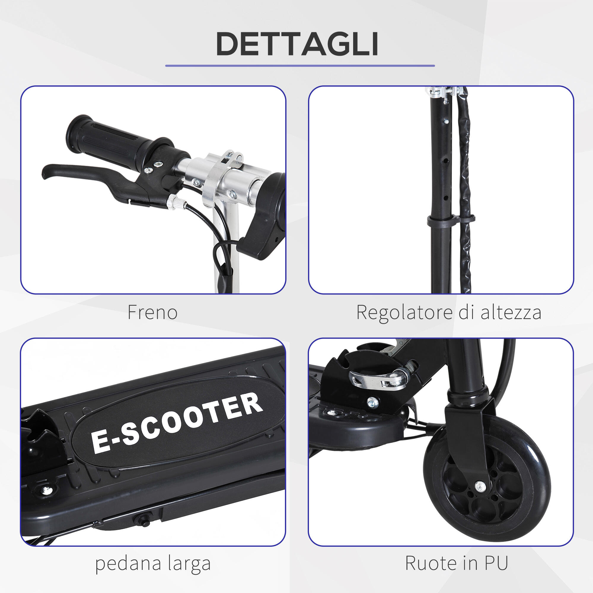 HOMCOM  Monopattino Elettrico per Bambini Pieghevole 120W Velocità Max 12km/h 6/7