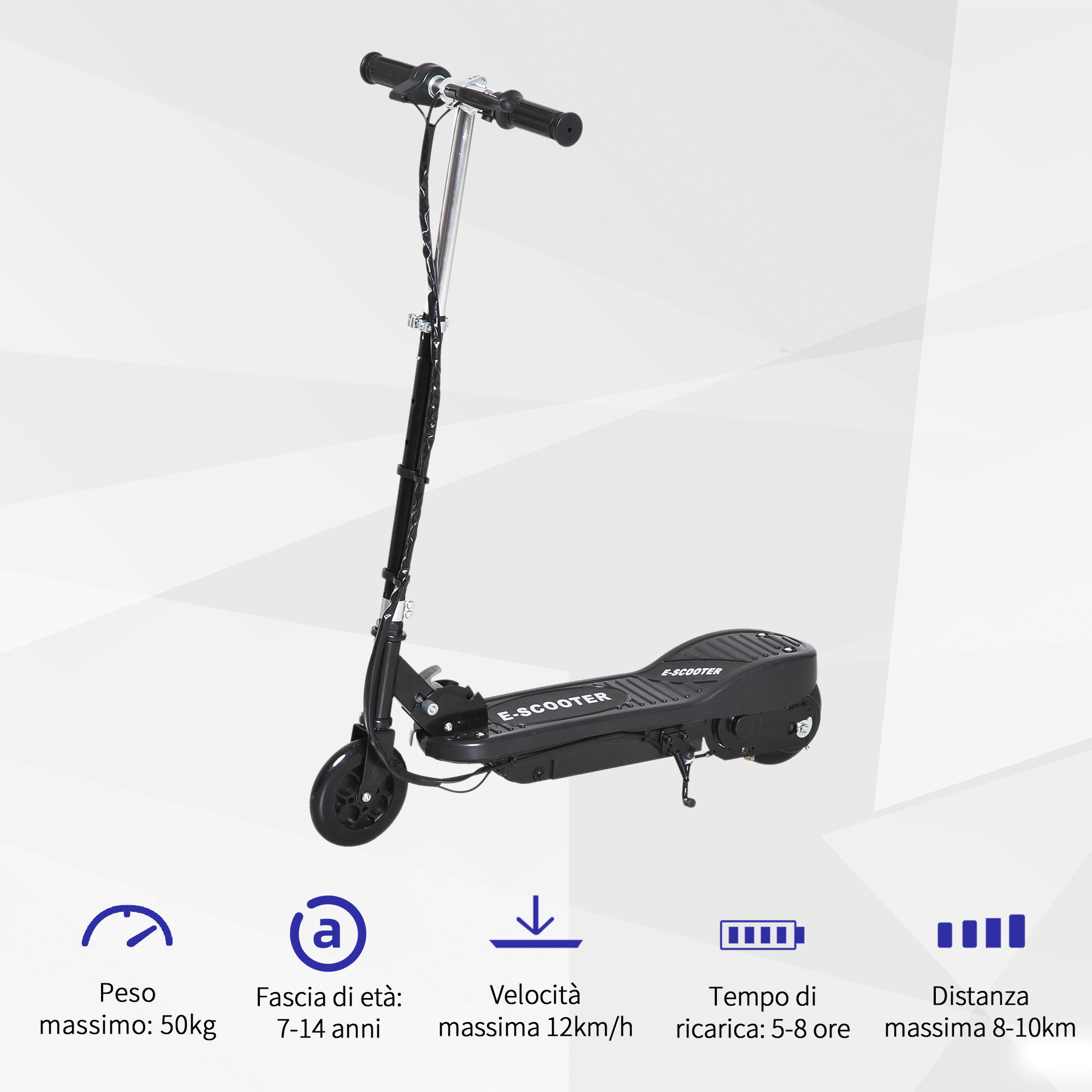 HOMCOM  Monopattino Elettrico per Bambini Pieghevole 120W Velocità Max 12km/h 4/7