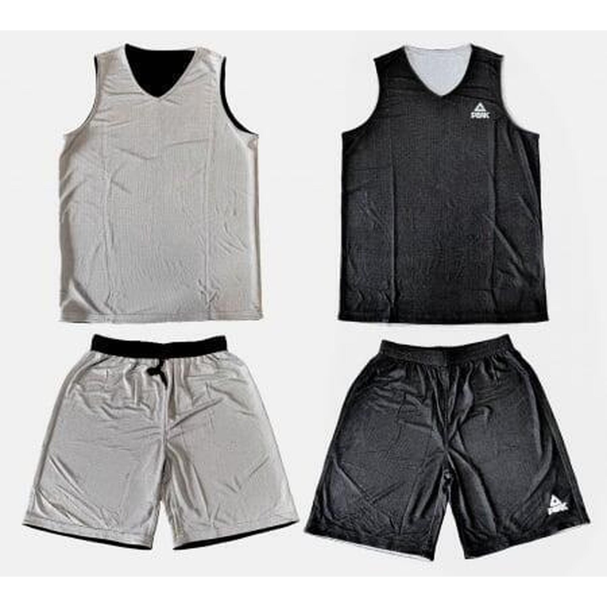 Set Maiou/Short Baschet Reversibil Peak Negru/Alb