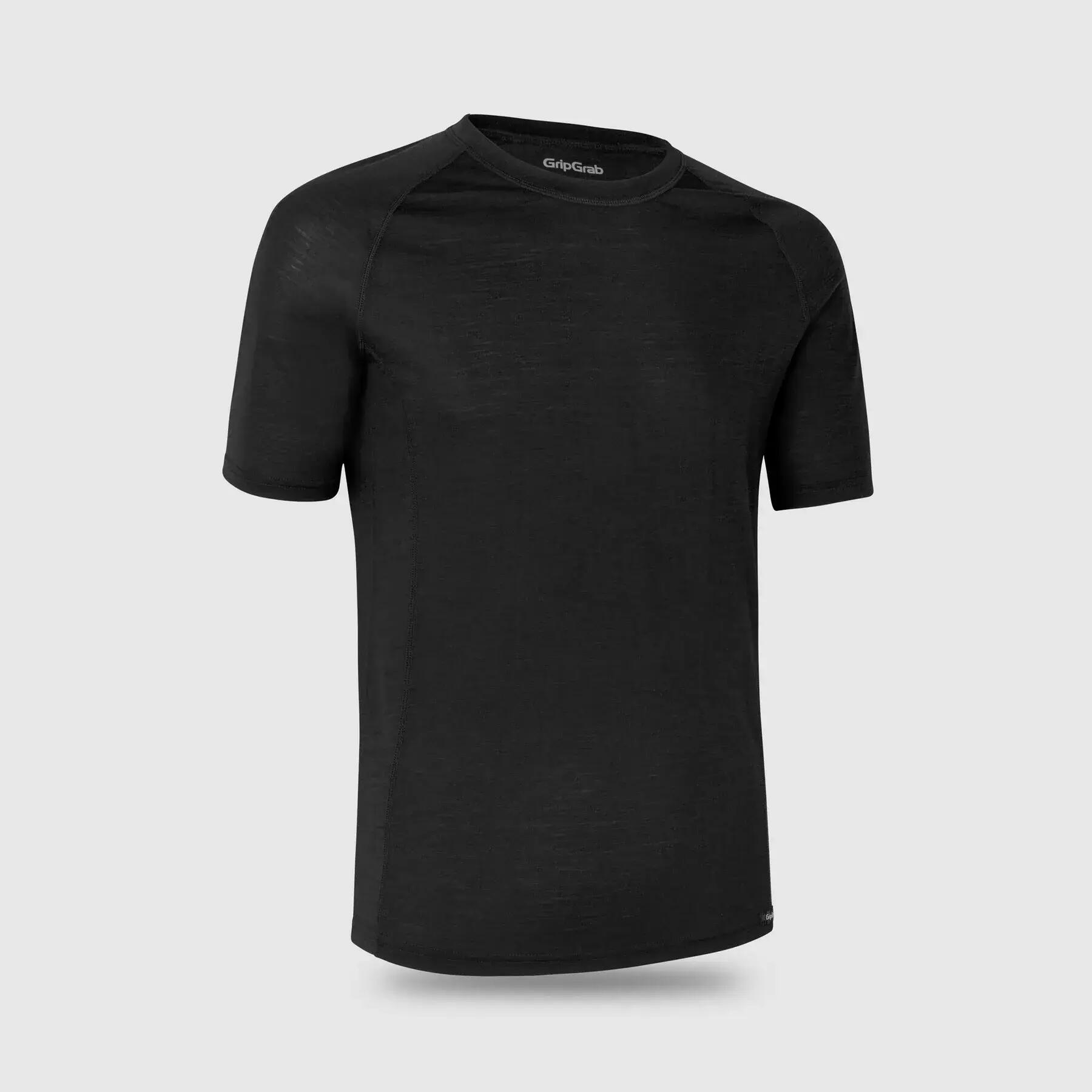 Gripgrab Merino Blend Thermal Short Sleeve Base Layer Black - M 1/4