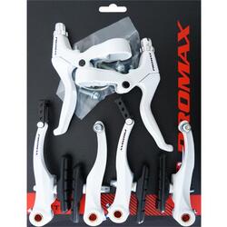 Promax jeu de freins V-brake avec poignées de frein aluminium blanc
