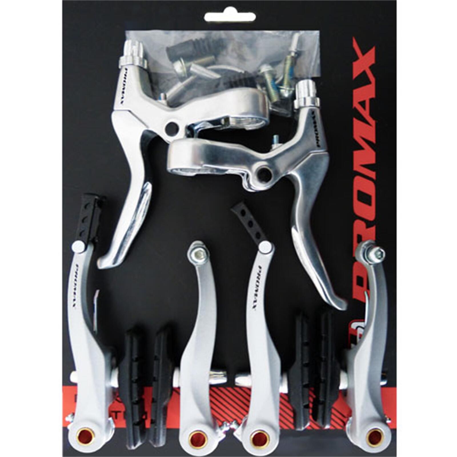 PROMAX jeu de freins V-brake avec poignées de frein aluminium argent 1/1