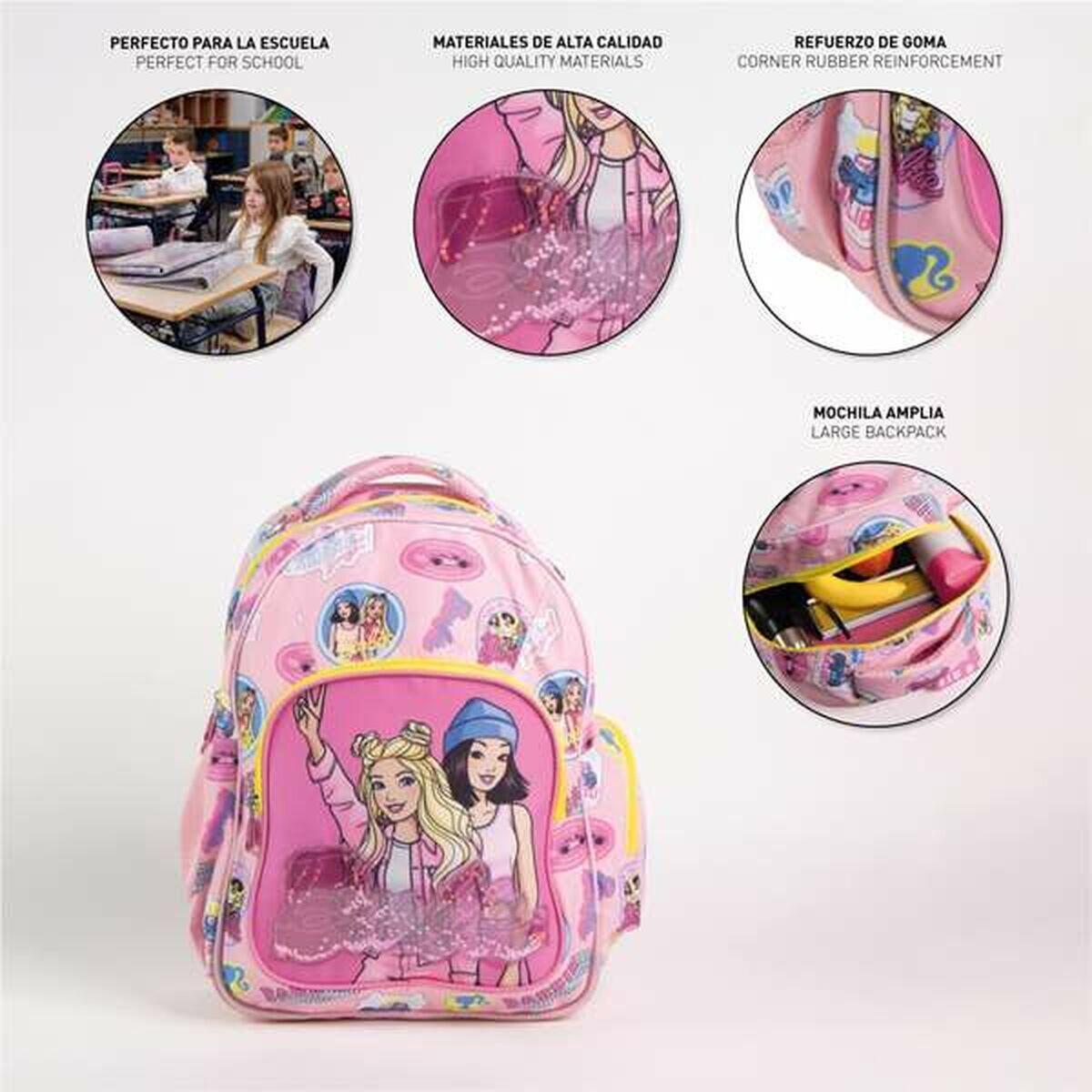 Mochila Escolar Barbie Fúcsia 3/4