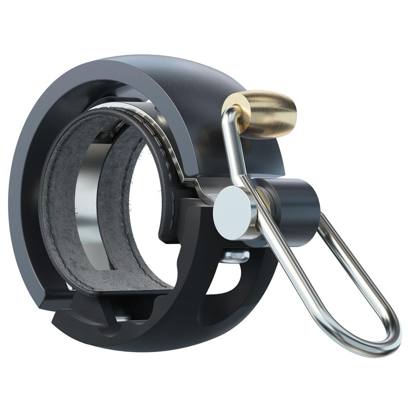 KNOG Oi Luxe fietsbel - Zwart/Grijs - Small, 22.2mm