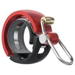 Cloche de bicyclette Oi Luxe - Noir/Rouge - Petite, 22.2mm