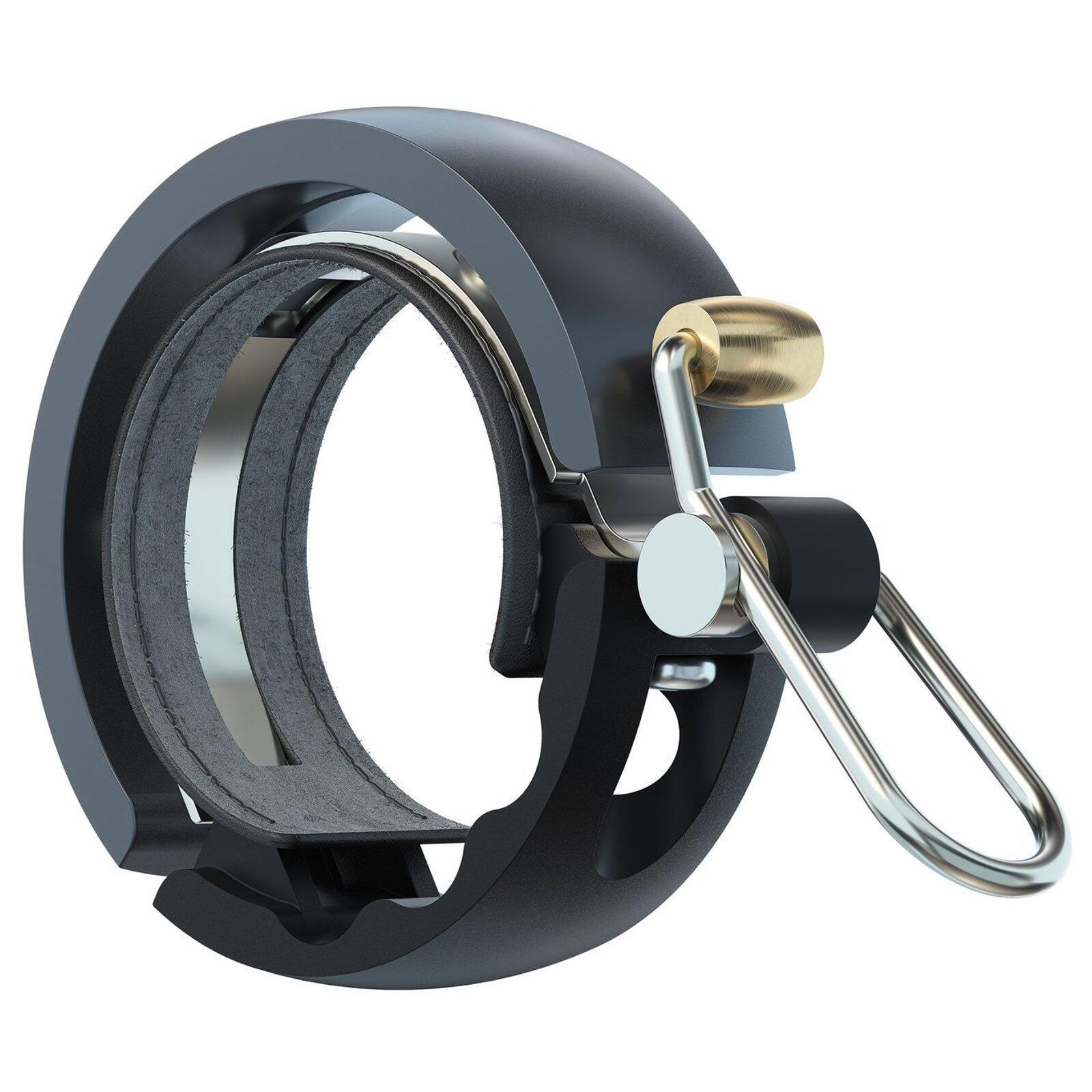KNOG Oi Luxe fietsbel - Zwart/Grijs - Groot, 23.8mm-31.8mm
